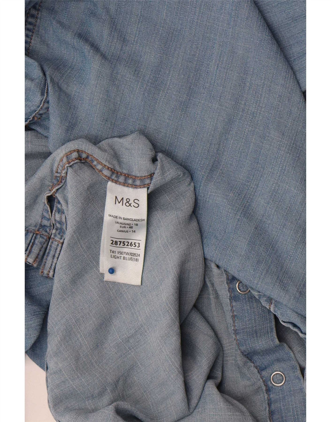 Marks & Spencer Γυναικείο Τζιν Πουκάμισο UK 18 XL Blue Lyocell
