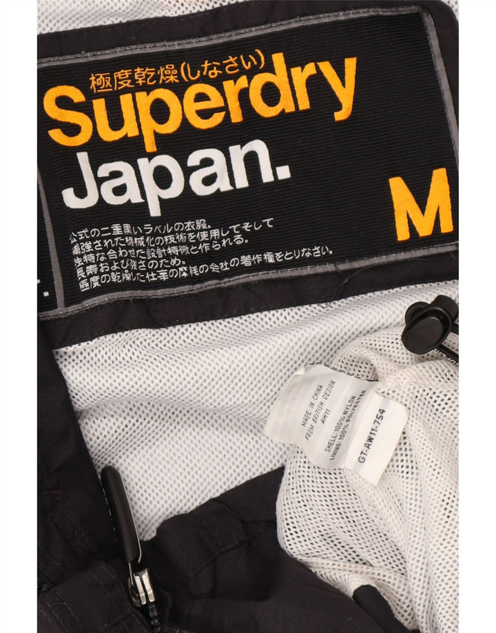 Superdry Γυναικείο Windcheater Graphic Rain Jacket UK 14 Medium Black Nylon
