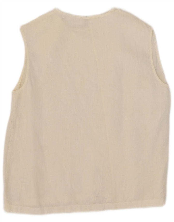 Max Mara Γυναικεία Αμάνικη Μπλούζα Τοπ UK 14 Medium White