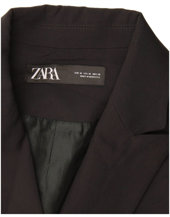 Zara Γυναικείο Αμάνικο Διπλό Παλτό UK 12 Μεσαίο Μαύρο