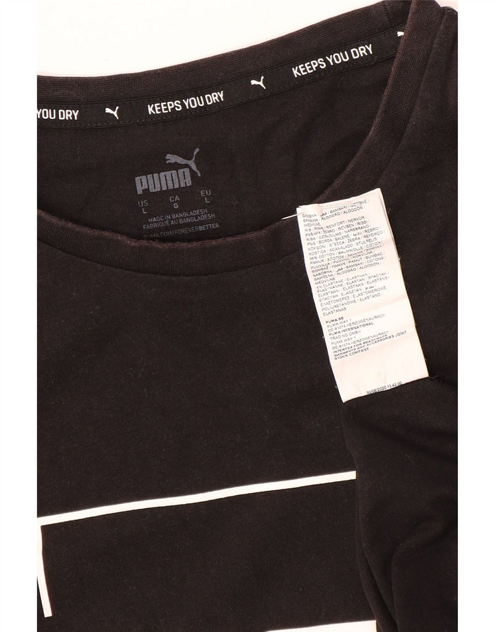 Ανδρικό γραφικό μπλουζάκι Puma, μεγάλο μαύρο βαμβακερό