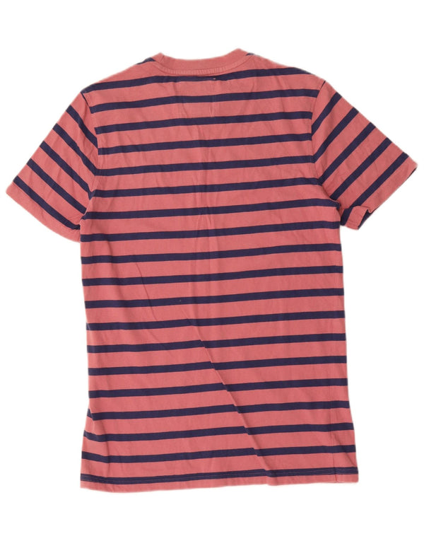 Ανδρικό T-Shirt Crew Clothing Top Μικρό ροζ ριγέ βαμβακερό