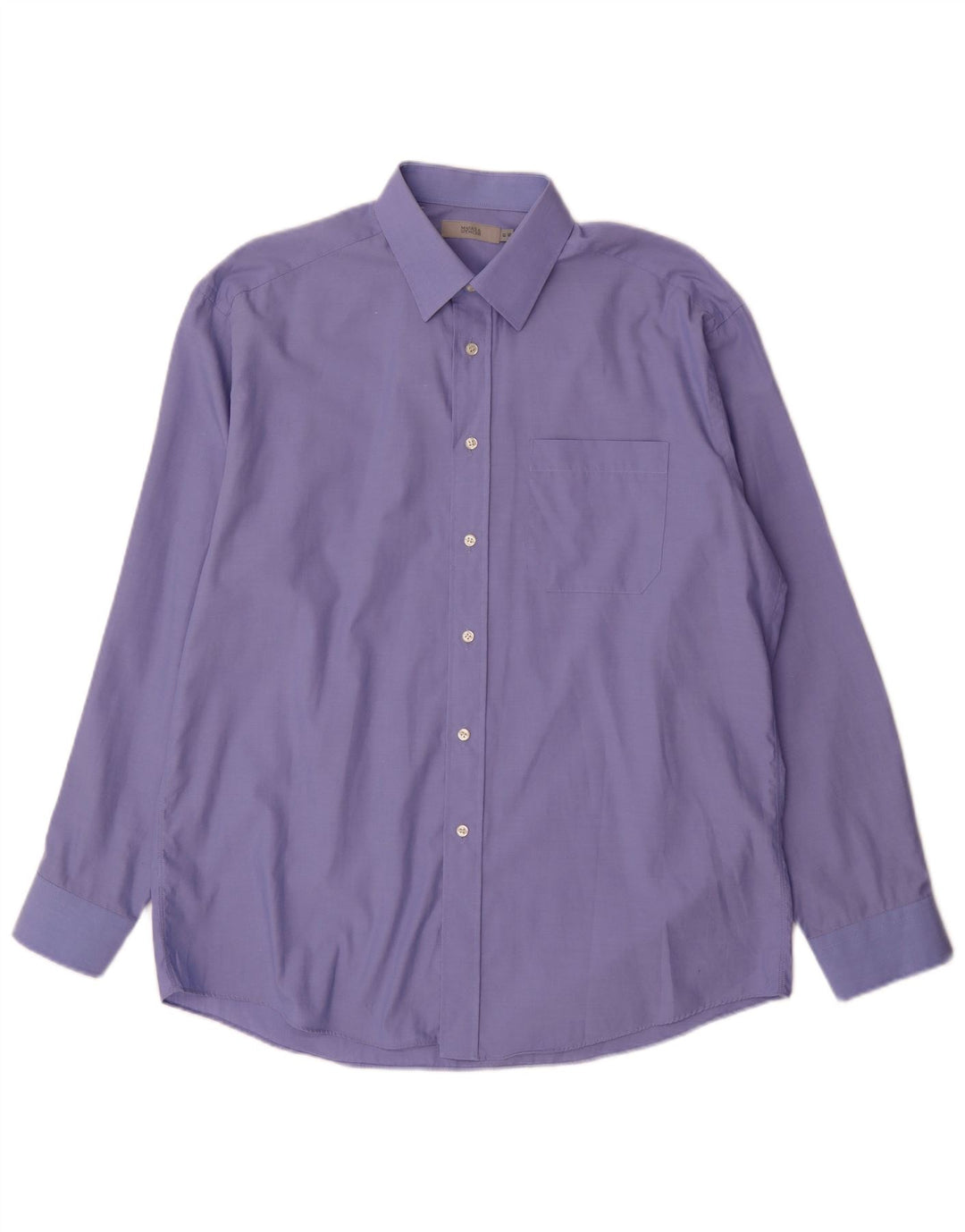 Ανδρικό πουκάμισο Marks & Spencer Μέγεθος 41 16 Large Blue Cotton Classic
