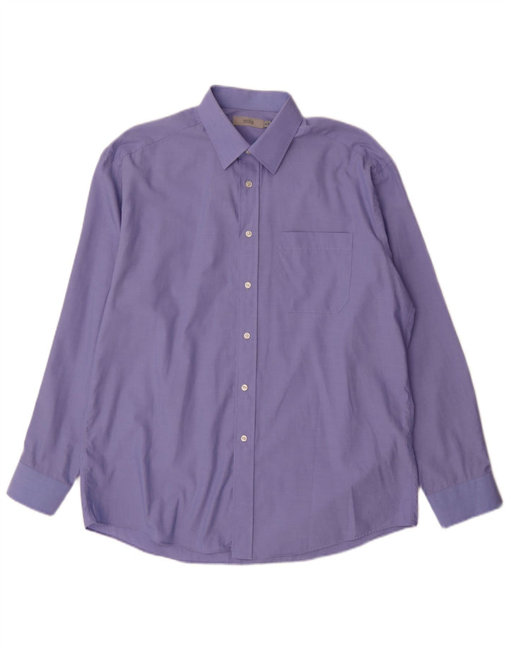 Ανδρικό πουκάμισο Marks & Spencer Μέγεθος 41 16 Large Blue Cotton Classic