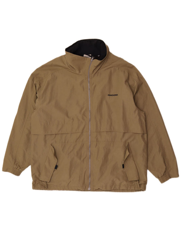 Ανδρικό μπουφάν βροχής με κουκούλα Diadora UK 36 Small Khaki Polyamide