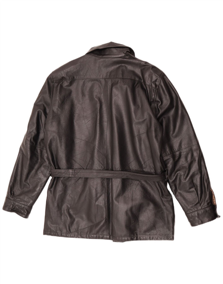 Vintage Ανδρικό Δερμάτινο Μπουφάν IT 52 XL Μαύρο Δερμάτινο