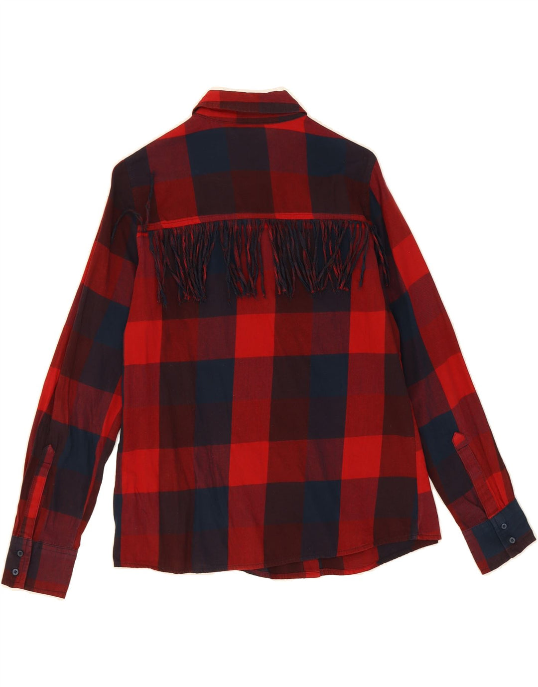ZARA Womens Flannel Shirt UK 14 Medium Red Check Vintage Zara and Second-Hand Zara from Messina Hembry 