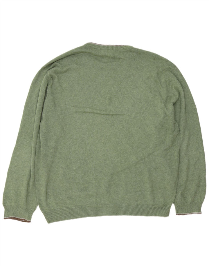 Ανδρικό πουλόβερ Chaps Regular Fit Crew Neck Jumper 2XL πράσινο βαμβακερό