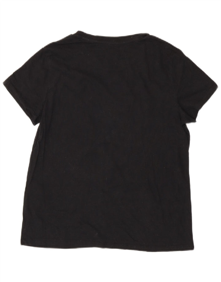 LEVI'S Γυναικείο T-Shirt Top UK 12 Μεσαίο μαύρο βαμβακερό