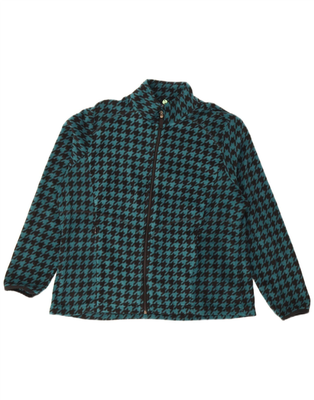 Marks & Spencer Γυναικείο Fleece Jacket UK 18 XL Turquoise Houndstooth
