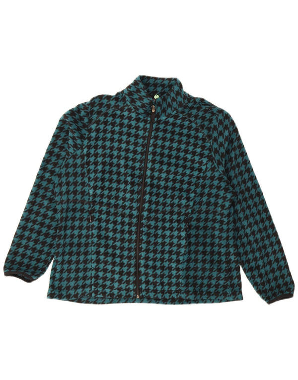 Marks & Spencer Γυναικείο Fleece Jacket UK 18 XL Turquoise Houndstooth