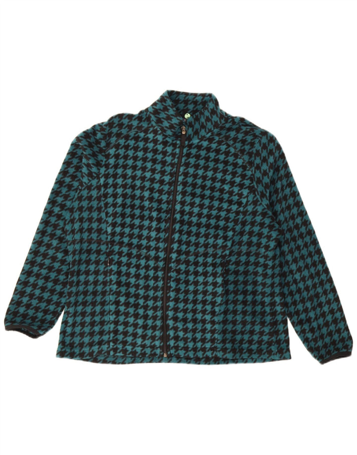 Marks & Spencer Γυναικείο Fleece Jacket UK 18 XL Turquoise Houndstooth