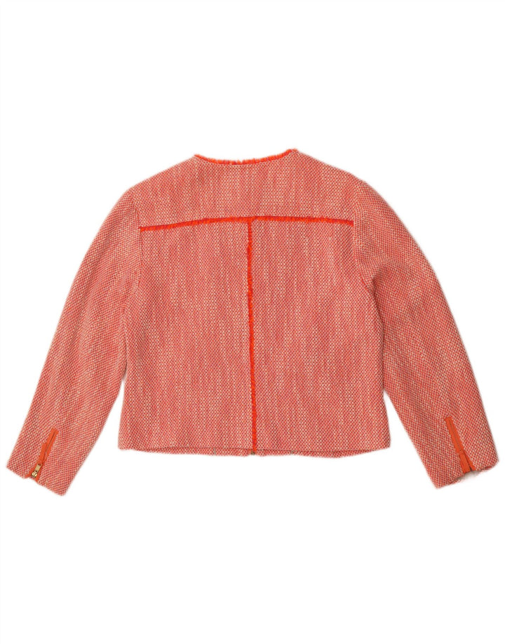 Tommy Hilfiger Γυναικείο Μπουφάν Μπλέιζερ Crop US 12 Μεγάλο Πορτοκαλί Βαμβακερό