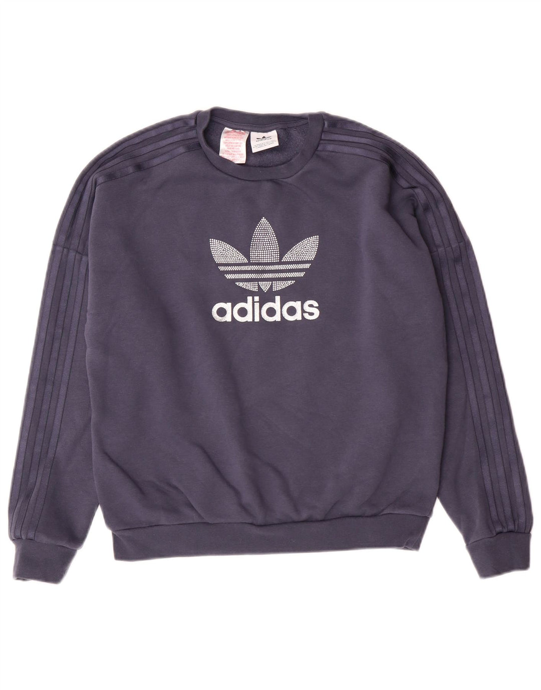 Γυναικείο γραφικό φούτερ ADIDAS Jumper UK 12 Medium Navy Blue Cotton