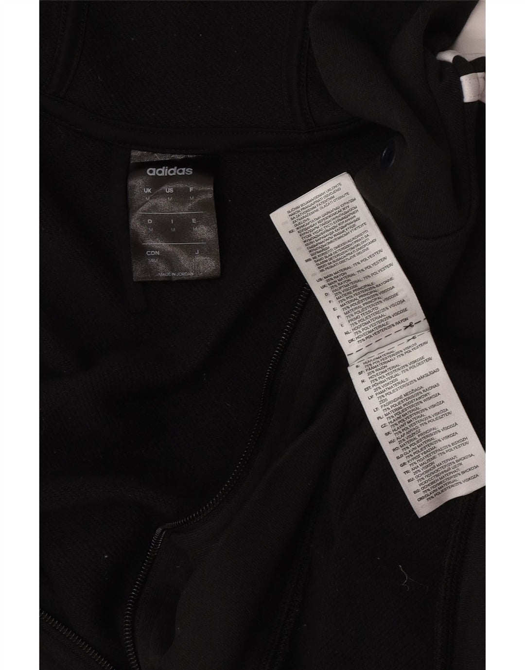 Ανδρικό πουλόβερ Adidas Climalite με φερμουάρ με κουκούλα μεσαίου μαύρου πολυεστέρα