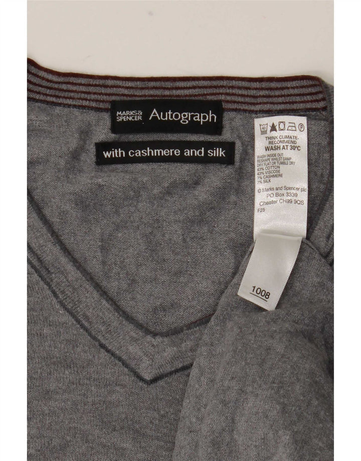 Marks & Spencer Ανδρικό Autograph Top Μακρυμάνικο Μεσαίο Γκρι Βαμβακερό