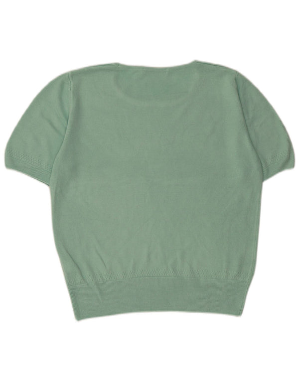 MARKS & SPENCER Γυναικείο πουλόβερ Crop Crew Neck Jumper UK 16 Large Turquoise