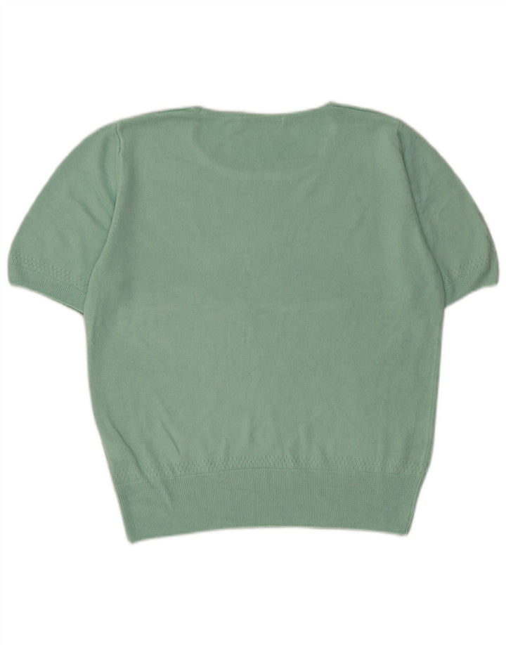 MARKS & SPENCER Γυναικείο πουλόβερ Crop Crew Neck Jumper UK 16 Large Turquoise