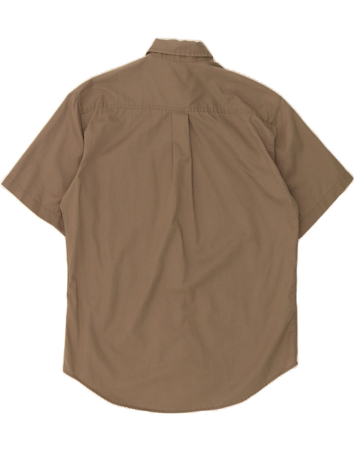 DOCKERS Mens Short Sleeve Shirt Medium Brown Cotton Vintage Dockers and Second-Hand Dockers from Messina Hembry 