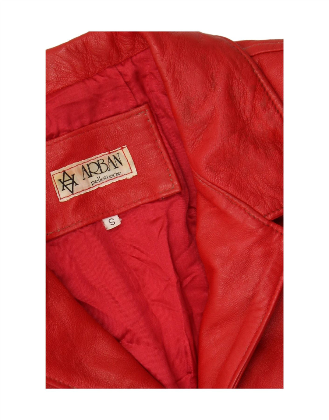 VINTAGE Womens Leather Jacket UK 10 Small Red Leather Vintage Vintage and Second-Hand Vintage from Messina Hembry 