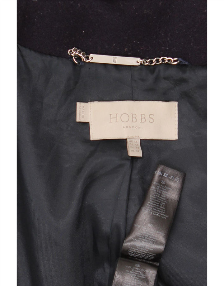 Hobbs Γυναικείο Παλτό UK 14 Μεγάλο Μωβ Μαλλί