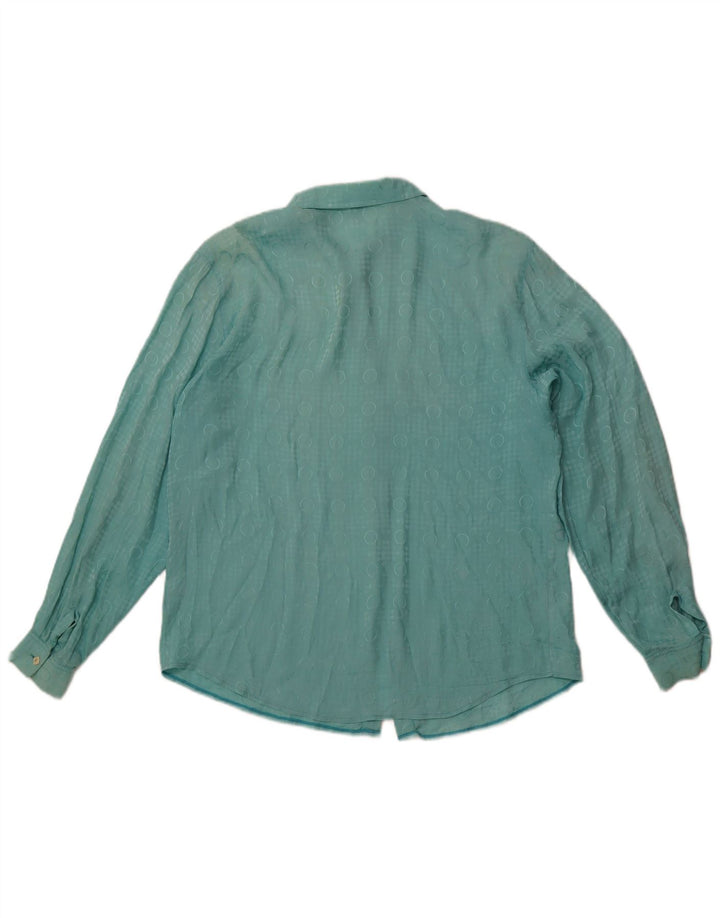 VINTAGE Γυναικείο Πουκάμισο Μπλούζα IT 48 XL Μπλε Γεωμετρικό Acetate