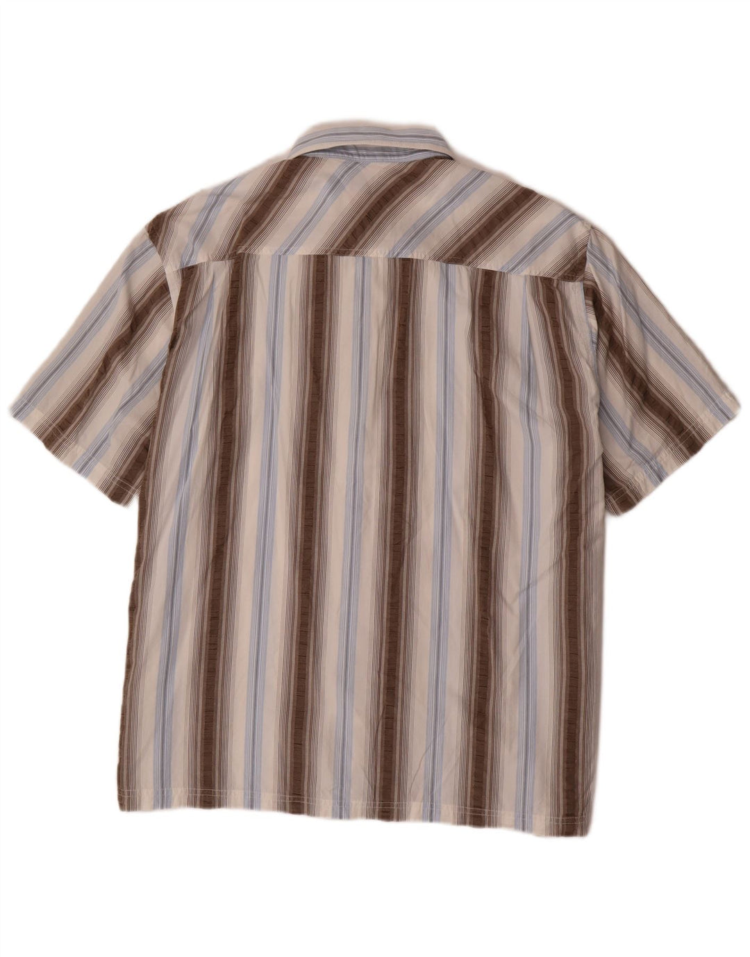 S.OLIVER Ανδρικό κοντομάνικο πουκάμισο 2XL μπλε ριγέ βαμβακερό