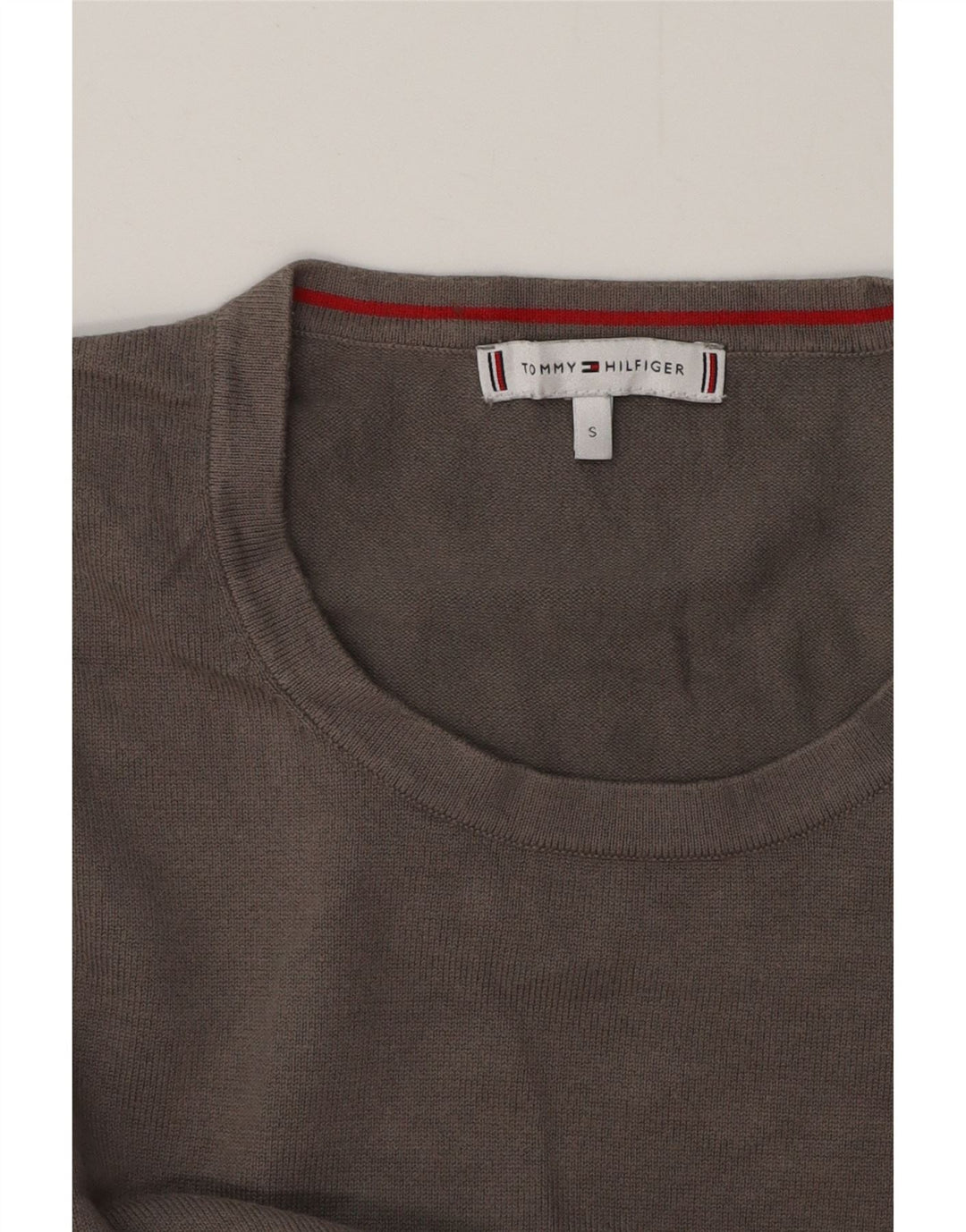 TOMMY HILFIGER Γυναικείο πουλόβερ με λαιμόκοψη UK 10 Small Grey