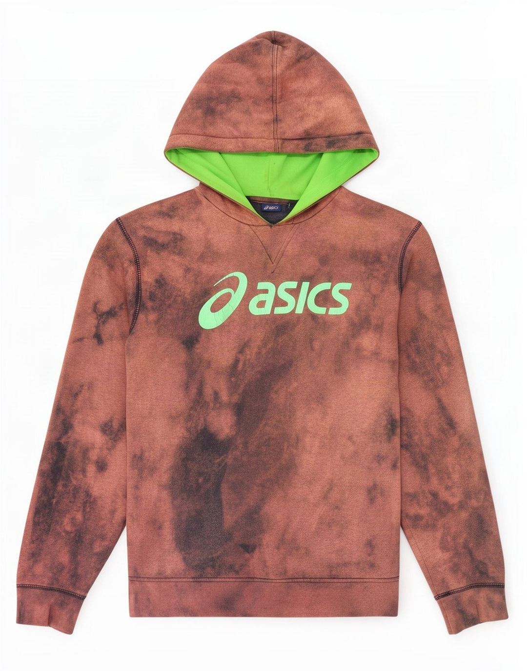 Asics Ανδρικό γραφικό κουκούλα, μεσαία καφέ βαφή γραβάτας