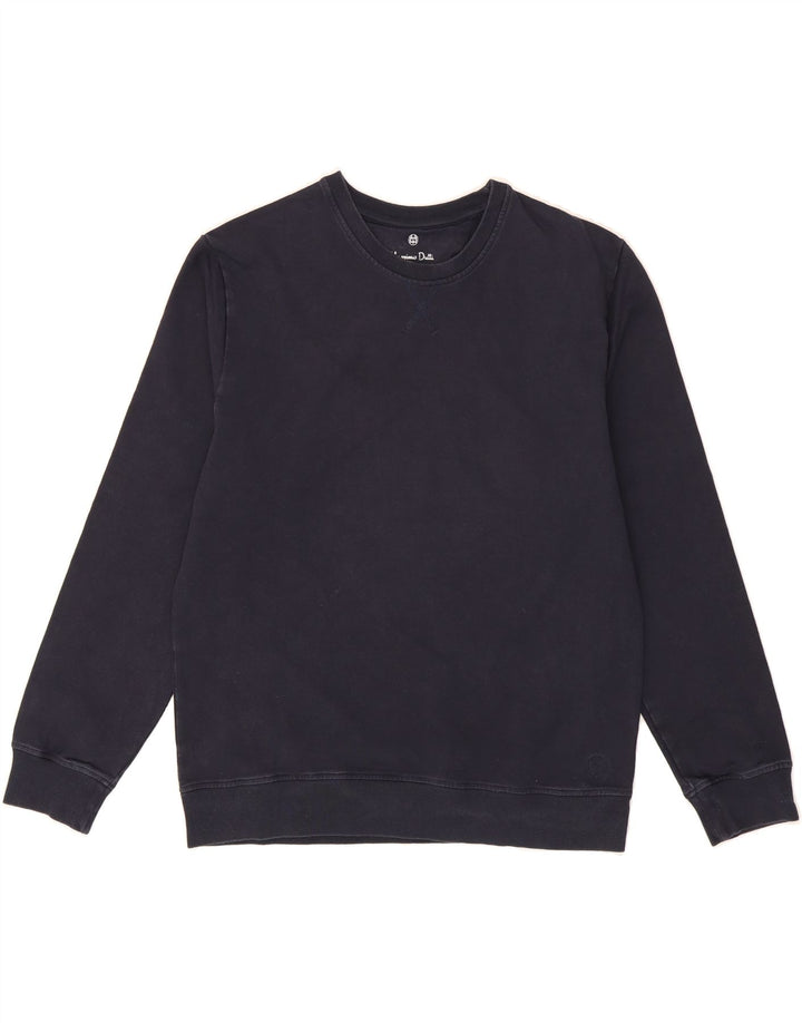 MASSIMO DUTTI Womens Loose Fit Sweatshirt Jumper UK 14 Medium Navy Blue Vintage Massimo Dutti and Second-Hand Massimo Dutti from Messina Hembry 