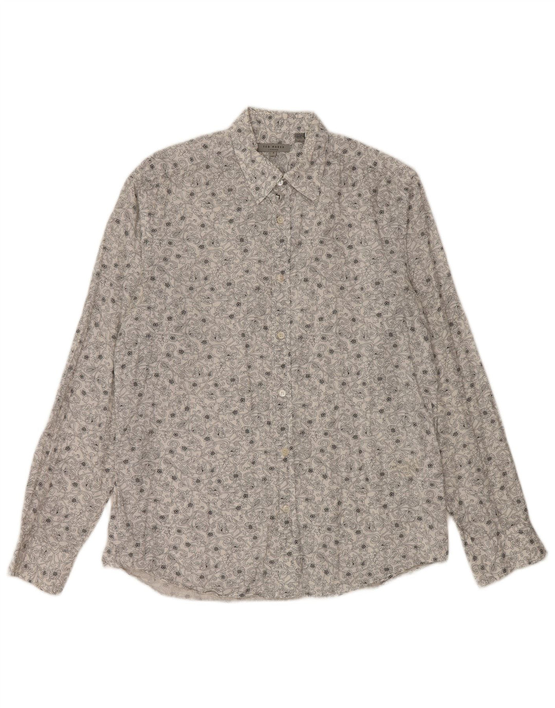 Ανδρικό πουκάμισο TED BAKER Μέγεθος 3 Μεσαίο Λευκό φλοράλ βαμβακερό