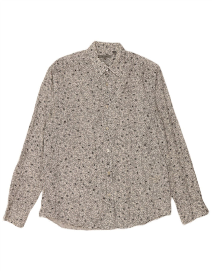 Ανδρικό πουκάμισο TED BAKER Μέγεθος 3 Μεσαίο Λευκό φλοράλ βαμβακερό