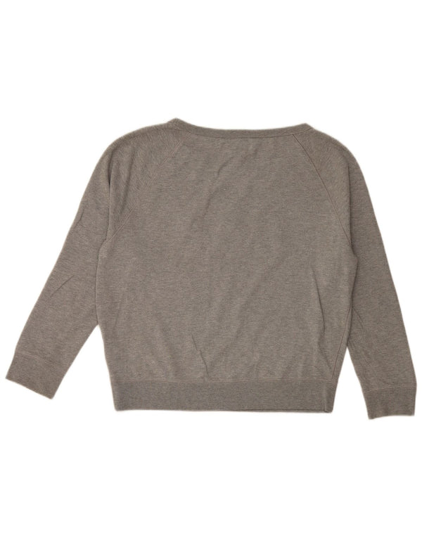 Gap Womens Graphic Oversized Sweatshirt Jumper UK 10 Small Grey Cotton