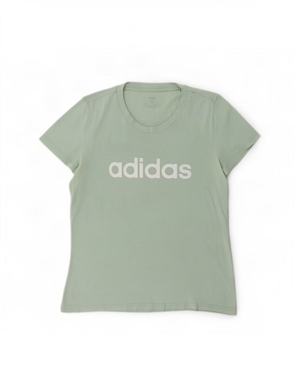 Γυναικείο γραφικό T-Shirt Adidas Top UK 12/14 Medium Green