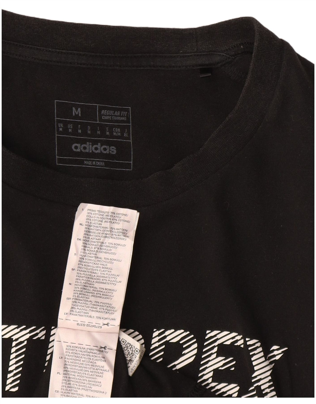 Ανδρικό γραφικό μπλουζάκι ADIDAS Terrex Regular Fit Top Μεσαίο μαύρο βαμβακερό