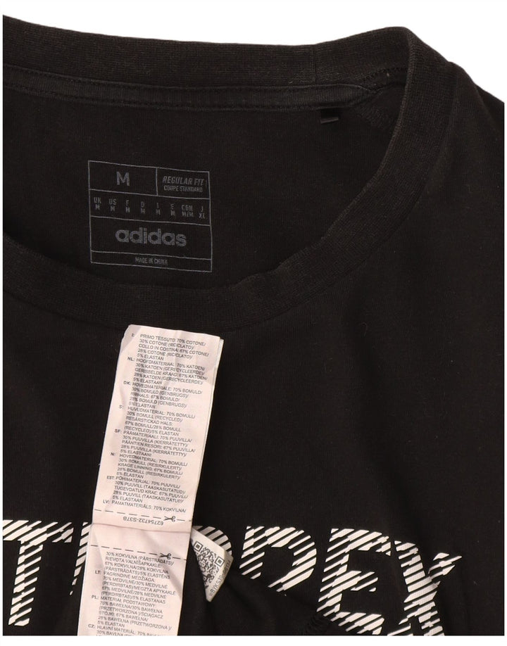 Ανδρικό γραφικό μπλουζάκι ADIDAS Terrex Regular Fit Top Μεσαίο μαύρο βαμβακερό