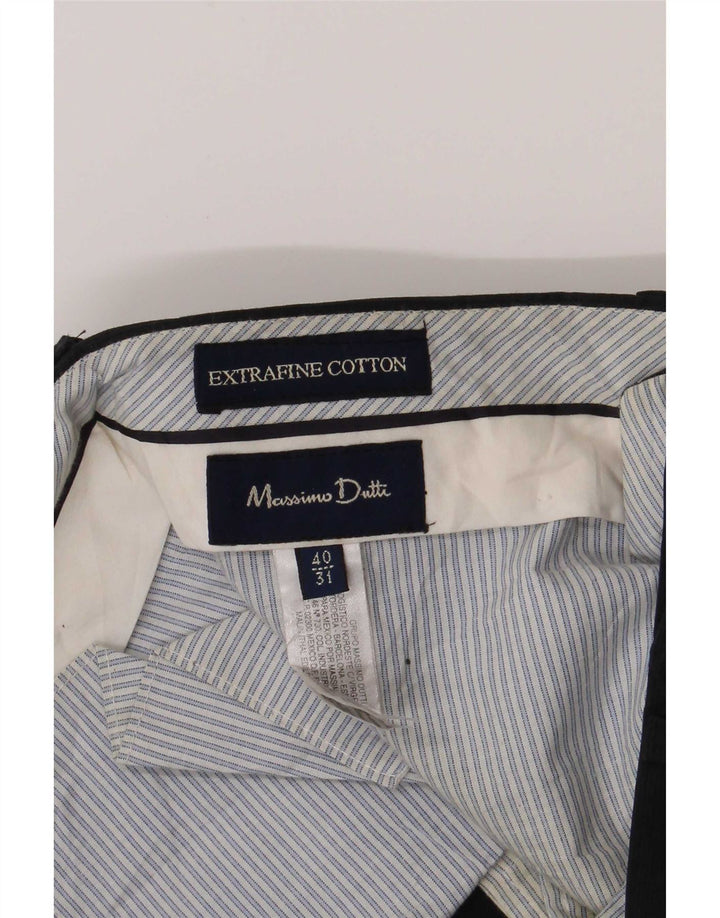 Massimo Dutti Ανδρικό κανονικό παντελόνι Chino Medium W31 L29 Navy Blue Cotton