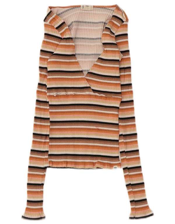 Billabong Γυναικείο Crop μακρυμάνικο UK 4 XS Πολύχρωμο βαμβακερό ριγέ