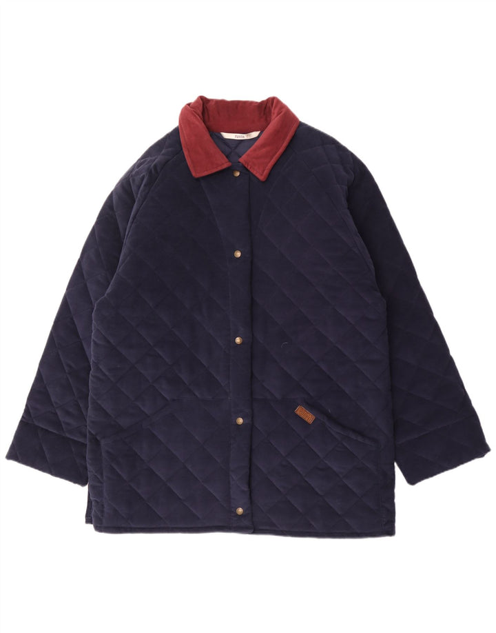 Puffa Γυναικείο Καπιτονέ μπουφάν UK 16 Large Navy Blue από βαμβάκι