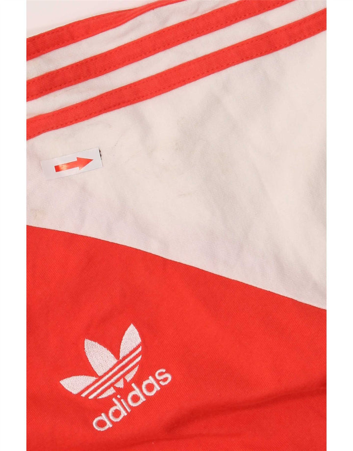 Ανδρικό τοπ Adidas με μακρυμάνικο μεσαίο κόκκινο χρώμα, βαμβακερό