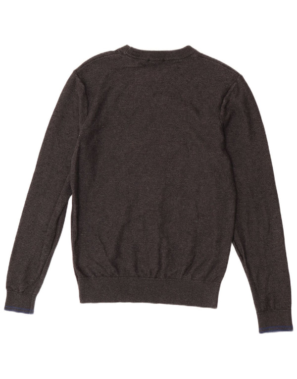Scotch & Soda Ανδρικό πουλόβερ με λαιμόκοψη μεσαίου γκρι βαμβακερό