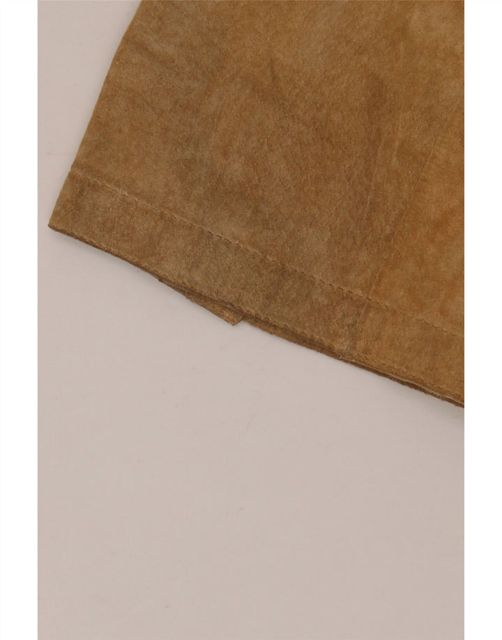 VINTAGE Ανδρικό σουέτ σακάκι με 3 κουμπιά UK 44 2XL Δερμάτινο μπεζ