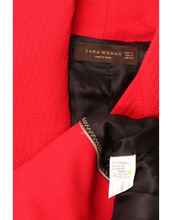 Zara Γυναικείο Κοντό Πανωφόρι UK 18 XL Red Rayon