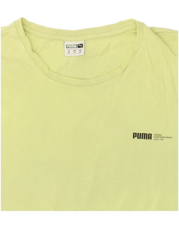 PUMA Mens Graphic T-Shirt Top 2XL Yellow Vintage Puma and Second-Hand Puma from Messina Hembry 