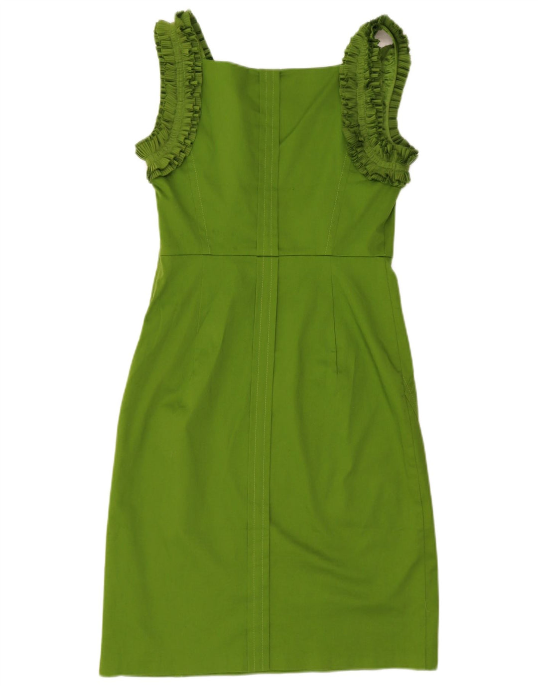 Γυναικείο αμάνικο φόρεμα με βολάν Ted Baker Μέγεθος 3 Μεσαίο πράσινο βαμβακερό