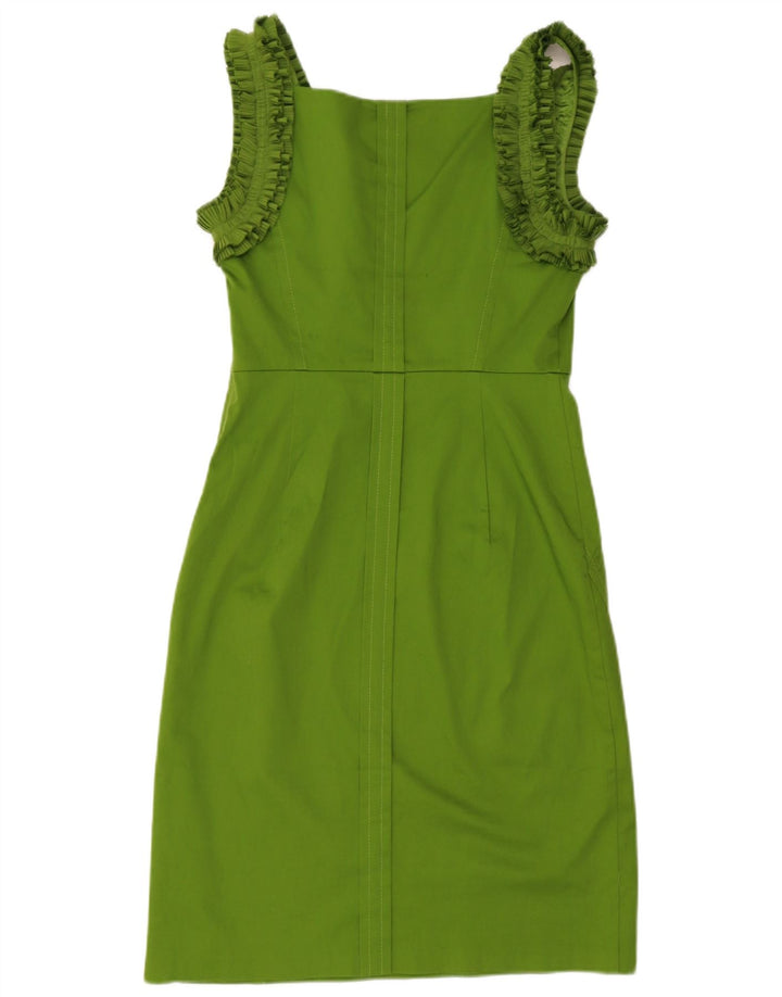 Γυναικείο αμάνικο φόρεμα με βολάν Ted Baker Μέγεθος 3 Μεσαίο πράσινο βαμβακερό