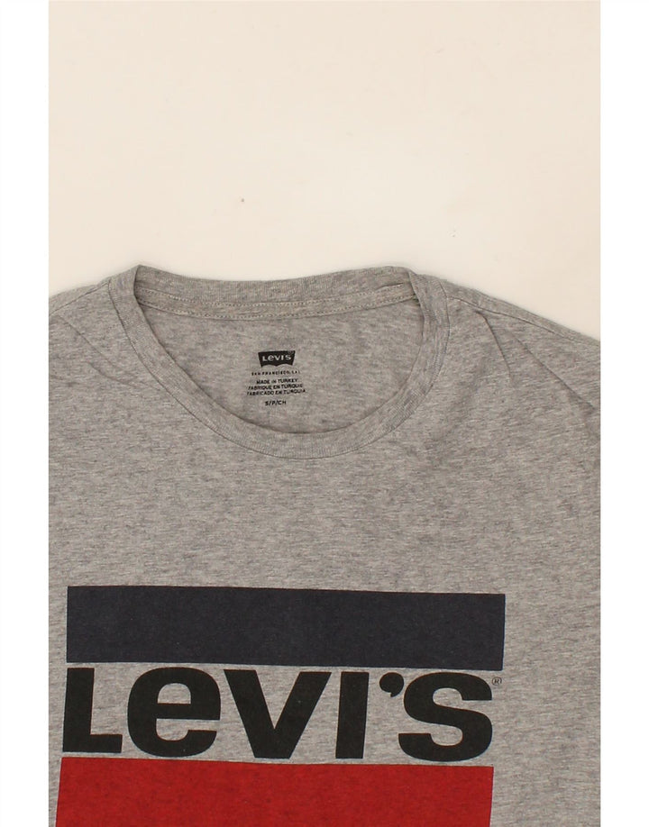 LEVI'S Mens Graphic T-Shirt Top Small Grey Cotton Vintage Levi's and Second-Hand Levi's from Messina Hembry 