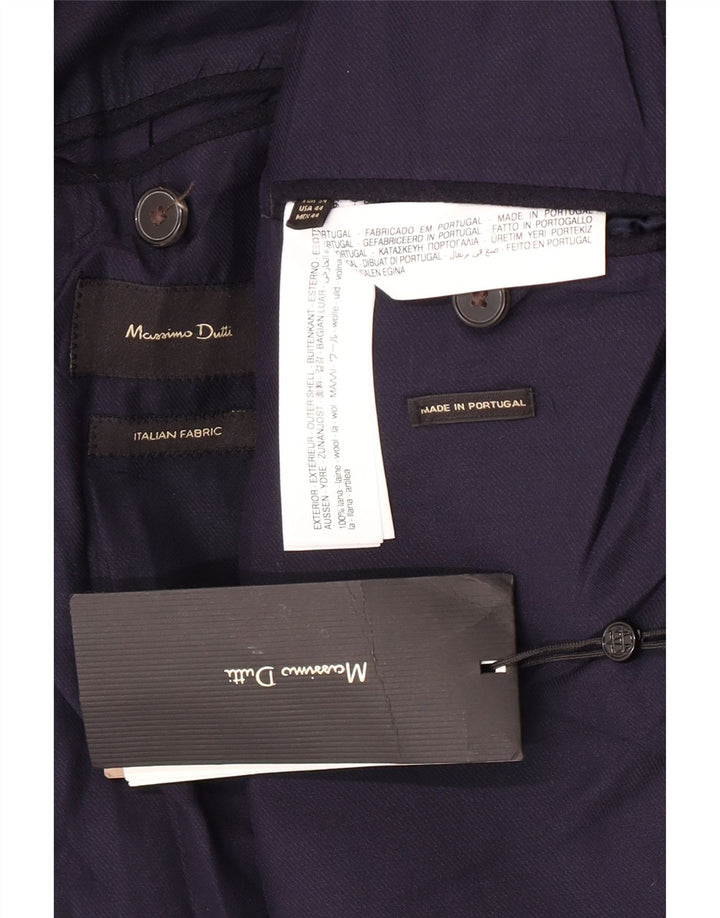 Massimo Dutti Ανδρικό σακάκι μπλέιζερ με 2 κουμπιά EU 54 XL Navy Blue Wool