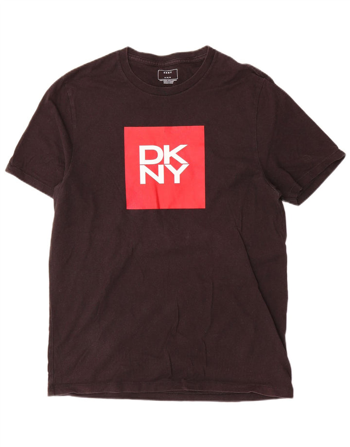 Ανδρικό γραφικό T-Shirt Dkny Top Μεσαίο μαύρο βαμβακερό