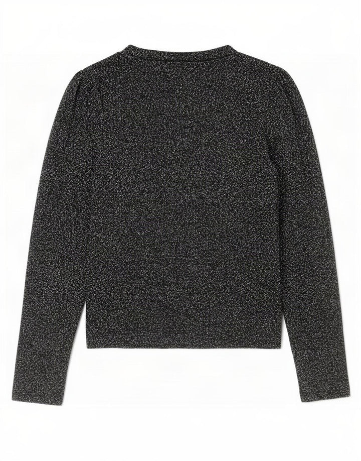 Zara γυναικείο τοπ μακρυμάνικο UK 10 Small Black Flecked Polyester